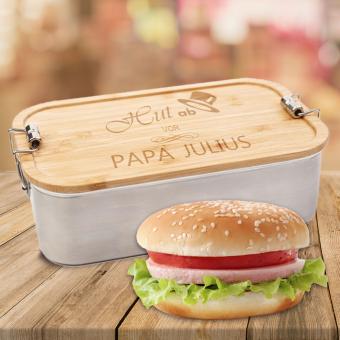 Edelstahl-Lunchbox "Hut ab... " mit persönlicher Gravur 