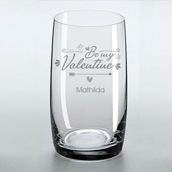 Trinkglas  mit Ihrem Wunschnamen graviert zum Valentinstag 