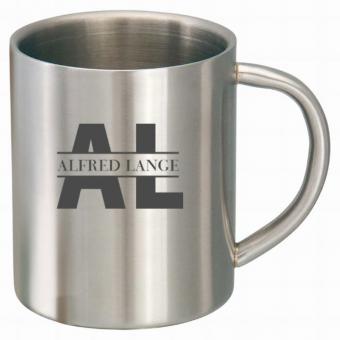 Tasse Edelstahl mit Ihren Initialen graviert 