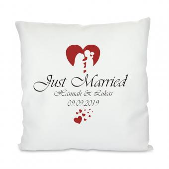 Kissen mit Namen zur Hochzeit "Just Married" 