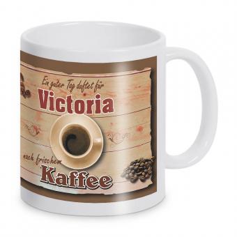 Tasse Kaffee Motiv bedruckt mit Namen 