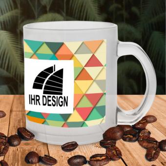 Glastasse / Kaffeetasse individuell mit Ihrem Logo oder Design ohne