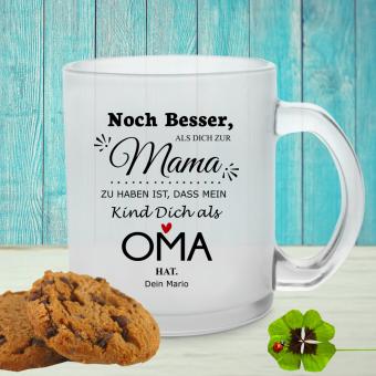 Glastasse bedruckt als Geschenk für Mama 