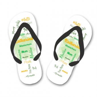 Flip Flops mit Name für die Mama bedruckt 