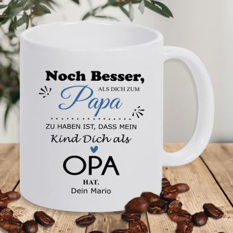Individuelle Keramik-Tasse für Papa und Opa "Noch besser als" 