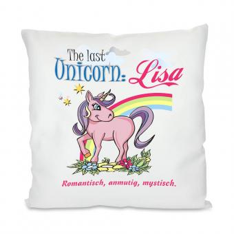 Einhorn Geschenke Kissen mit Spruch und Namen 