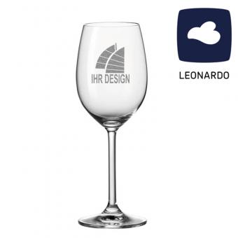 Rotweinglas Leonardo 460 ml mit Logo graviert 