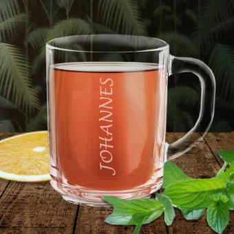 Graviertes Teeglas mit Namen personalisiert Einzelnes Glas