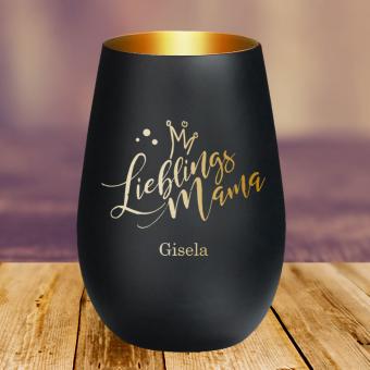 Elegantes Dekolicht "Lieblings" mit individueller Gravur Schwarz-Gold