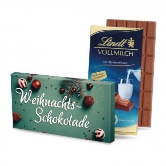 Lindt Weihnachts Schokolade mit eigenem Text personalisiert, 100 g 