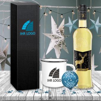 Glühwein-Geschenk-Set mit eigenem Logo - Weißwein 
