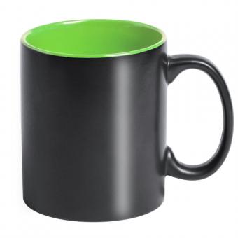 Keramik-Tasse / Lasertasse mit eigenem Logo schwarz-grün | ohne