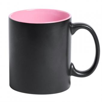 Keramik-Tasse / Lasertasse mit eigenem Logo schwarz-pink | ohne