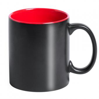 Keramik-Tasse / Lasertasse mit eigenem Logo schwarz-rot | ohne