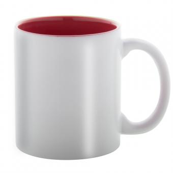 Zweifarbige Keramik-Tasse / Lasertasse mit Ihrem Logo weiß-rot | ohne