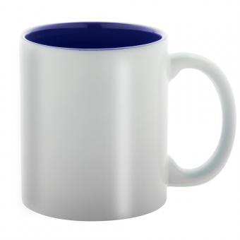 Zweifarbige Keramik-Tasse / Lasertasse mit Ihrem Logo weiß-blau | ohne