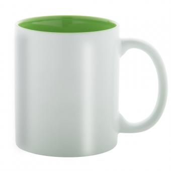 Zweifarbige Keramik-Tasse / Lasertasse mit Ihrem Logo weiß-grün | ohne