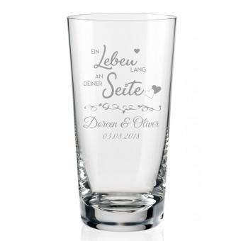 Longdrink Glas "Ein Leben lang" mit Ihren Namen 