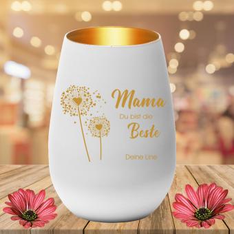 Windlicht "Mama du bist die Beste" Geschenkidee mit deinem Namen 