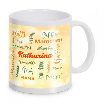 Kaffeetasse zum Muttertag mit Wunschnamen 