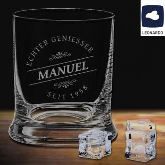 Whiskyglas Leonardo mit Name und Jahr personalisiert 