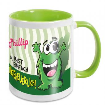 Lustige Monster-Tasse mit eigenem Namen 