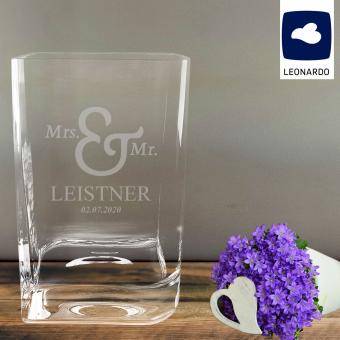 Vase von Leonaro graviert als Hochzeitsgeschenk 