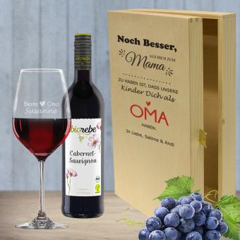 *Noch besser als* Rotwein Geschenkset für die liebste Mama / Oma Biorebe Cabernet Sauvignon