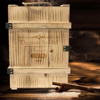 Personalisierte Holzkiste für Whisky Geschenke 