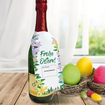 Sekt Flaschenanhänger mit eigenem Design - Frohe Ostern 