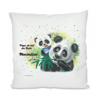 Kissen personalisiert für den Papa mit Panda und eigenem Text 