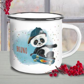 Personalisierte Emaille Tasse für Jungs mit Namen 