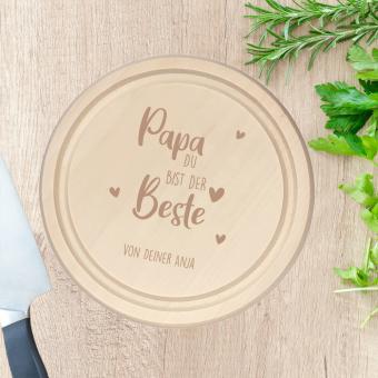 Frühstücksbrettchen mit Gravur als Geschenk für Papa 