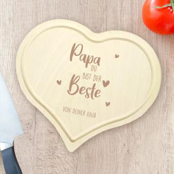 Frühstücksbrettchen mit Gravur als Geschenk für Papa 