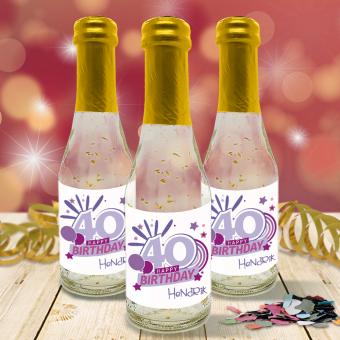 Personalisierte Sektflasche zum 40. Geburtstag mit Wunschnamen 