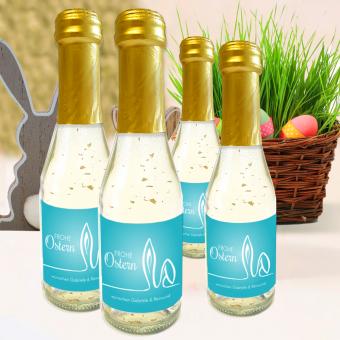 Sektflaschen mit Goldflocken zu Ostern 