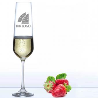 Stilvolles Sektglas / Champagner-Kelch mit Logo/Design 