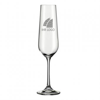 Sektglas 220 ml No.1 mit Ihrem Logo/Design Muster (mit Gravur)
