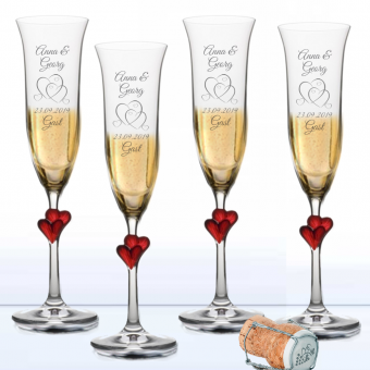 Sektgläser mit Gravur Hochzeit im Set 