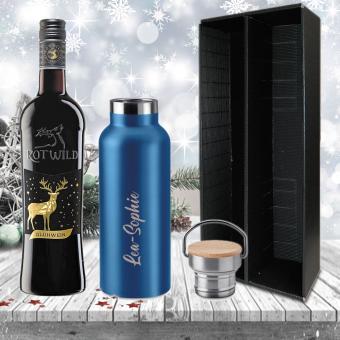 Praktisches Glühwein-Geschenk-Set mit gravierter Isolierflasche 