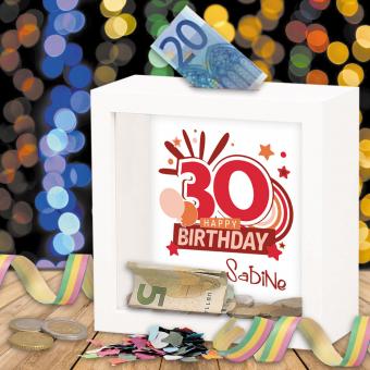 Bilderrahmen Spardose zum 30. Geburtstag für Geldgeschenke 