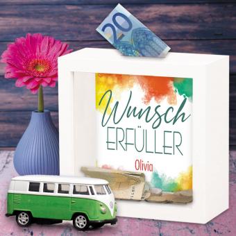 Bilderrahmen Spardose als Wunscherfüller personalisiert 