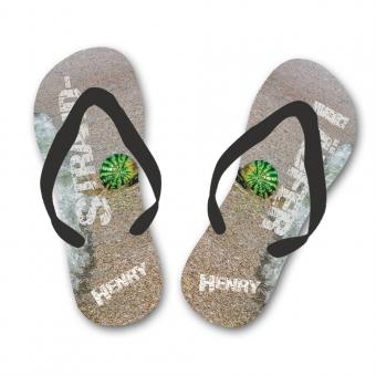 Personalisierte Flip Flops mit Namen für den Strand 