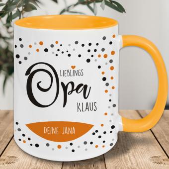 Keramiktasse für deinen Opa mit Wunschnamen bedruckt 