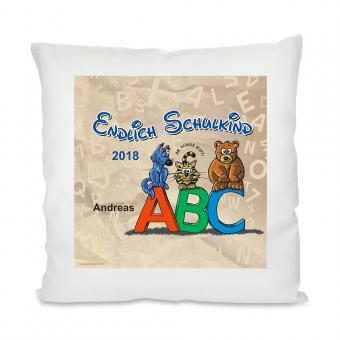 Geschenk zum Schulanfang / Einschulung  Kissen mit Namen 