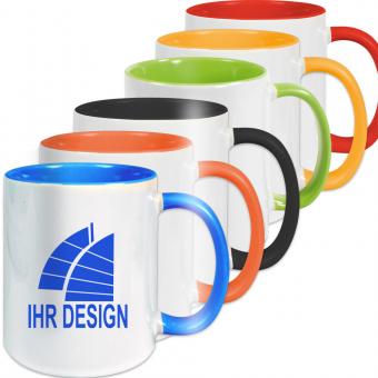 Zweifarbige Tasse / Keramiktasse mit Ihrem Logo oder Design 