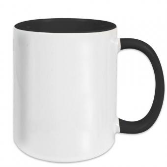 Zweifarbige Tasse / Keramiktasse mit Ihrem Logo oder Design schwarz | ohne