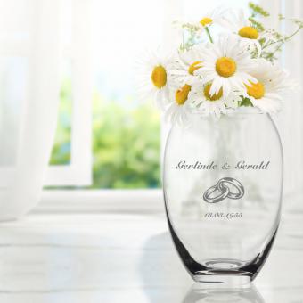 Vase Hochzeit mit Gravur 