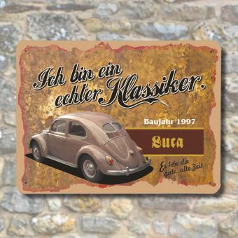 persönliches Vintage-Blechschild mit Namen bedruckt Größe 20 x 30 cm