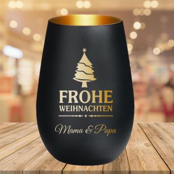 personalisiertes Windlicht für Weihnachten als Geschenkidee 